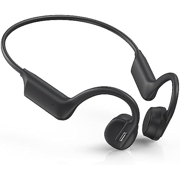 Bone Conduction Headphones, Open Ear Headphones Wireless Bluetooth 5.3 with Mic, IPX5 Waterproof Sweatproof Sport Earphones for Running, Cycling, Workout (Black)