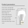 thumbnail image 4 of Luz de noche, 6 bombillas LED USB, lámpara LED portátil de 3 W, 5 V, luz de lectura, lámpara de emergencia de ahorro de energía, luz de camping para exteriores, luz de lectura para interiores, blanc, 4 of 5