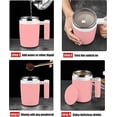 thumbnail image 2 of Taza De Agitación Automática,Taza De Café Magnética Automática Recargable Con Barra De Agitación,leche/cacao En La Oficina/Cocina/Viaje 14oz El Mejor Regalo - Rosa, 2 of 5