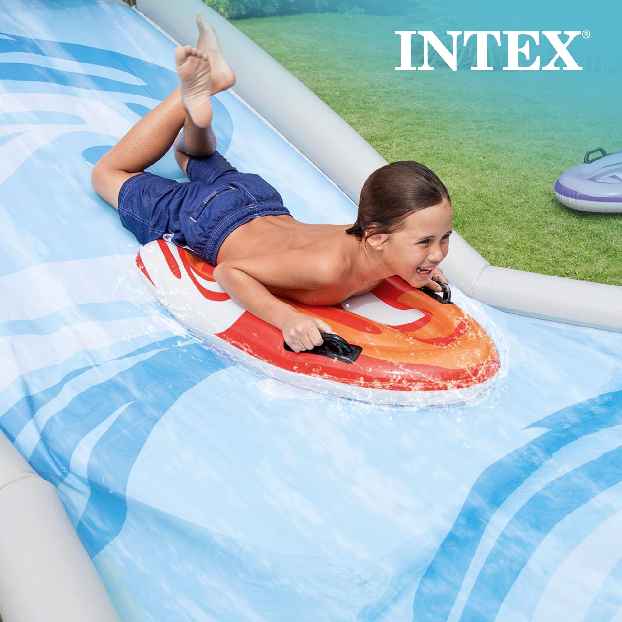 Intex Surf 'N Slide Inflatable Kids Water Slide with Two Surf Riders