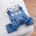 thumbnail image 4 of sunsanly Pet Overall Round Neck Adorable with Traction Ring Cartoon Bear Pattern Pet Cat Dog Denim Jumpsuit Daily Wear, 4 of 7