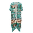 thumbnail image 2 of SCRAWLGOD Aztec Cow Print Kimono Swimsuit Cover Up for Women Soft Lightweight Swimsuit Coverup Breathable Loose Beach Cover Up, 2 of 6