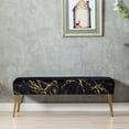thumbnail image 5 of Duhome Elegant Lifestyle Ottoman Bench Gilding Velvet Uphplstered Black, 5 of 7