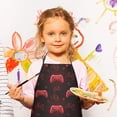 thumbnail image 2 of Red Controllers Games Icons Black Pattern Kids Aprons for Girls and Boys,Adjustable Neck Strap Toddler Aprons for Kids Cooking Baking, 2 of 6