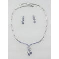 thumbnail image 2 of Faship Gorgeous Light Blue Crystal Floral Necklace Earrings Set, 2 of 5