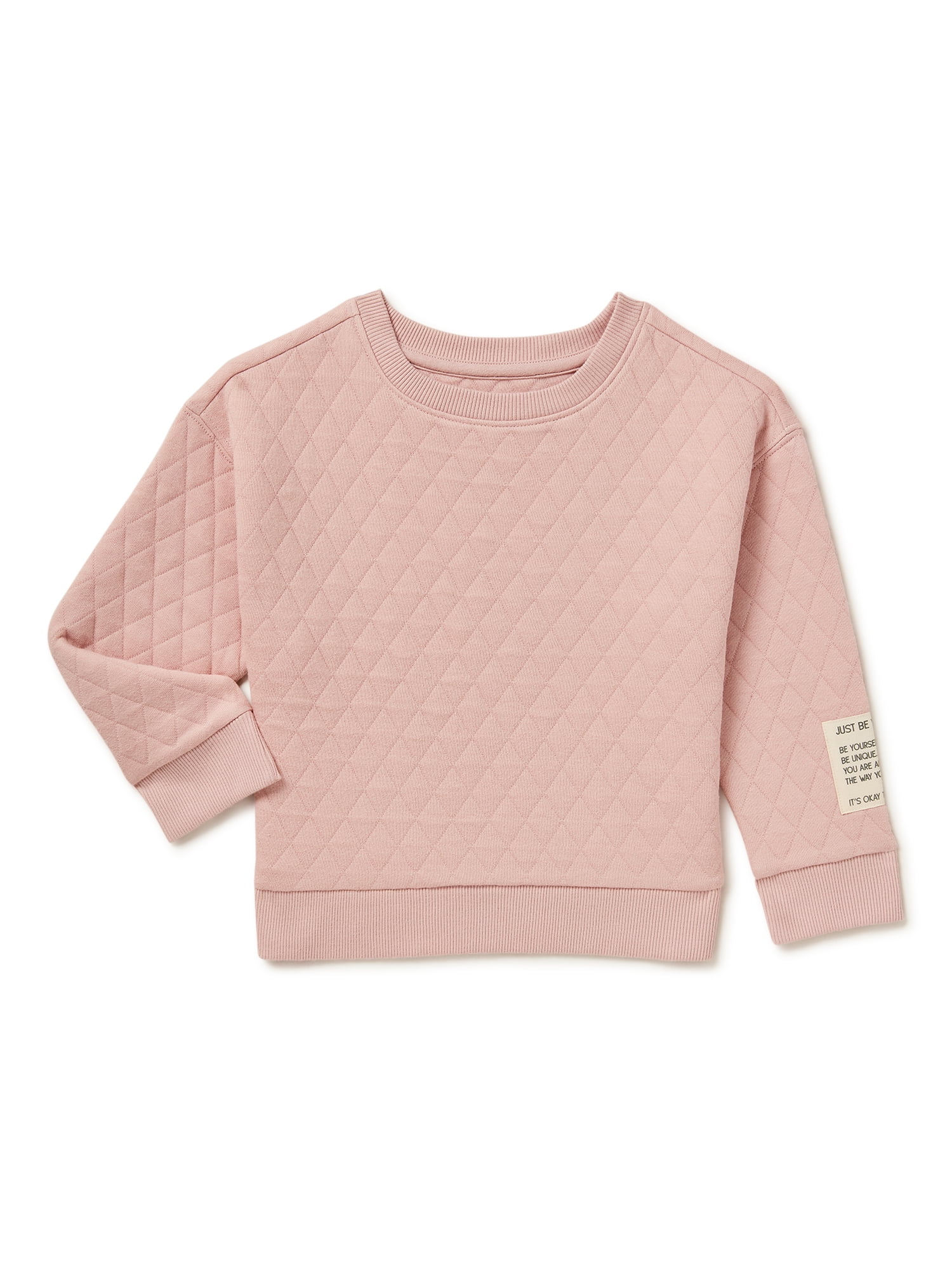 easy-peasy Baby and Toddler Girls Quilted Sweatshirt, Sizes 12 Months-5T