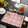thumbnail image 4 of Pink Ballerina Swan Pattern Summer Placemats Table Placemats Set Of 4-Linen Kitchen Washable Placemats Table Mats 11.8"x17.7"Non-Slip Heat Resistant, 4 of 6