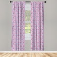thumbnail image 5 of Ambesonne Colorful Window Curtains, Hearts Stripes Wedding, Each 28" W x 84" L, Pale Mauve Purple, 5 of 5