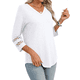 thumbnail image 3 of Blusas Elegantes e Informales de 3/4 para Mujer, Camisetas de Cuello en V A , Ropa de Verano 2025. XXXL, 3 of 7