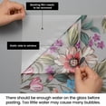thumbnail image 6 of DKTIE 17.7" x 78.7" Watercolor Floral Window Privacy Film, Non-Adhesive Static Cling Decorative Stained Glass Window Cling for Home Decor, 6 of 8