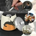 thumbnail image 4 of Yayeee Ashtray with Lid for Cigarette Smokeless Stainless Steel Home Ash Holder, Sleeping Black Cat, 4 of 7