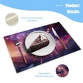 thumbnail image 3 of BaHomeck placemats Set of 4 rectangle Linen Cotton Placemats for Dining Table Washable Heat Resistant,18*12inch,Beautiful Unicorns In The Stars, 3 of 4