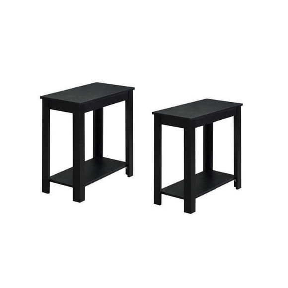 (Set of 2) Chairside End Table in Black