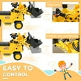 thumbnail image 4 of Ride On Excavator Pull Cart, Kids Bulldozer Ride on Truck with Horn, Under Seat Storage, Sit and Scoot Pretend Play Toy Construction Car for Ages 18-48 Months, 4 of 9