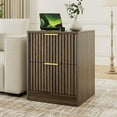 thumbnail image 4 of YouTrend Nightstand Set of 2 with 2 Drawers for Bedroom, Small End Table for Adults, Wooden Storage Cabinet for Living Room, Brown, 4 of 10