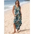 thumbnail image 3 of Vestido maxi Sampeel con cuello en V, sin mangas, estilo veraniego para playa, talla L, 3 of 6