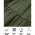 thumbnail image 4 of Women's 2024 Summer Casual Flutter Short Sleeve Crew Neck Smocked Elastic Waist Tiered Midi Dress, 4 of 6