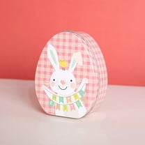 Clearance Under $5!Yyuenw Easter Cookie Tin Easter Rabbit Tinplate Box Candy Box Tin Box Empty Tin Box Tinplate Biscuit Case for Jewelry Chocolate Snacks Easter Party Favors