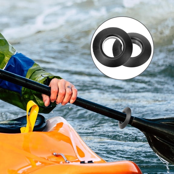 DINHEAROM 4Pcs Circular Kayak Paddle Drip Rings for Boating and Canoeing in Rubber