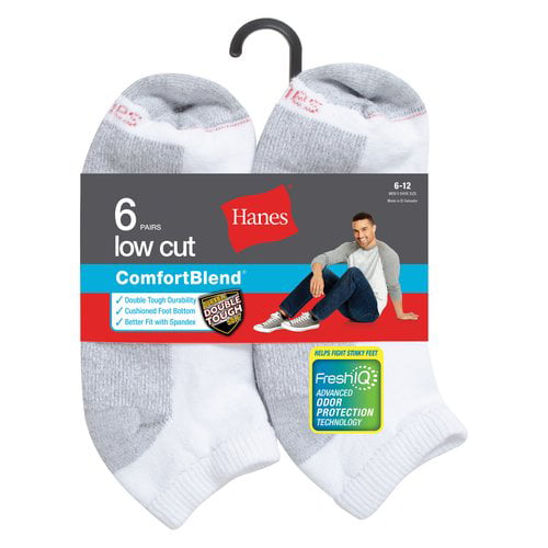 Hanes - Men's ComfortBlend Low Cut Socks 6-Pack - Walmart.com - Walmart.com