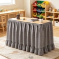 thumbnail image 4 of Gingham Table Skirt, 6ft Desk Skirts for Teacher Desk, Ruffled Hook and Loop Teacher for Teacher Desks, Parties and Display Tables, Black, 4 of 7