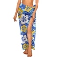 thumbnail image 6 of Uourmeti Trippy Hibiscus Beach Cover Ups for Women Chiffon Beach Pareos Soft Scarf Blouse for Swimwear, 6 of 7