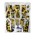 thumbnail image 1 of KDAGR Flannel Throw Blanket Jaguar Leopard Watercolor Meow Abstract Text Safari Bengal Soft for Bed Sofa and Couch 58x80 Inches, 1 of 1
