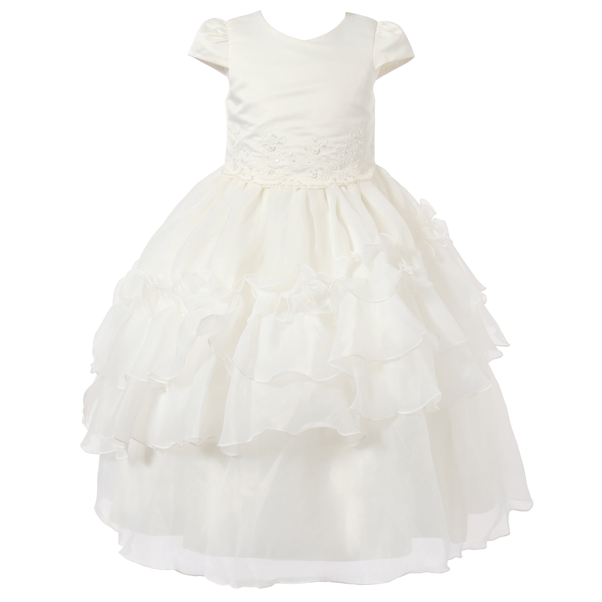Richie House Girls' Bridal Dress with Layered Dress RH1387