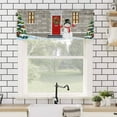 thumbnail image 4 of Winter Snowman with Hat Valances for Windows Red Bird Christmas Tree House Snow Rod Pocket Curtain Valance Window Treatment Short Curtains for Kitchen Living Room, 60"x18", 4 of 5