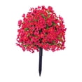 thumbnail image 2 of Estaca de jardín de flores violetas artificiales, accesorios para jardín de hadas, 24" con base rosa roja, 2 of 9