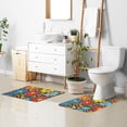thumbnail image 6 of Yayeee Bath Rug for Bathroom Floor Non Slip Contour Fluffy Soft Absorbent Mat, 20"x24", Cartoon Flowers, 6 of 7