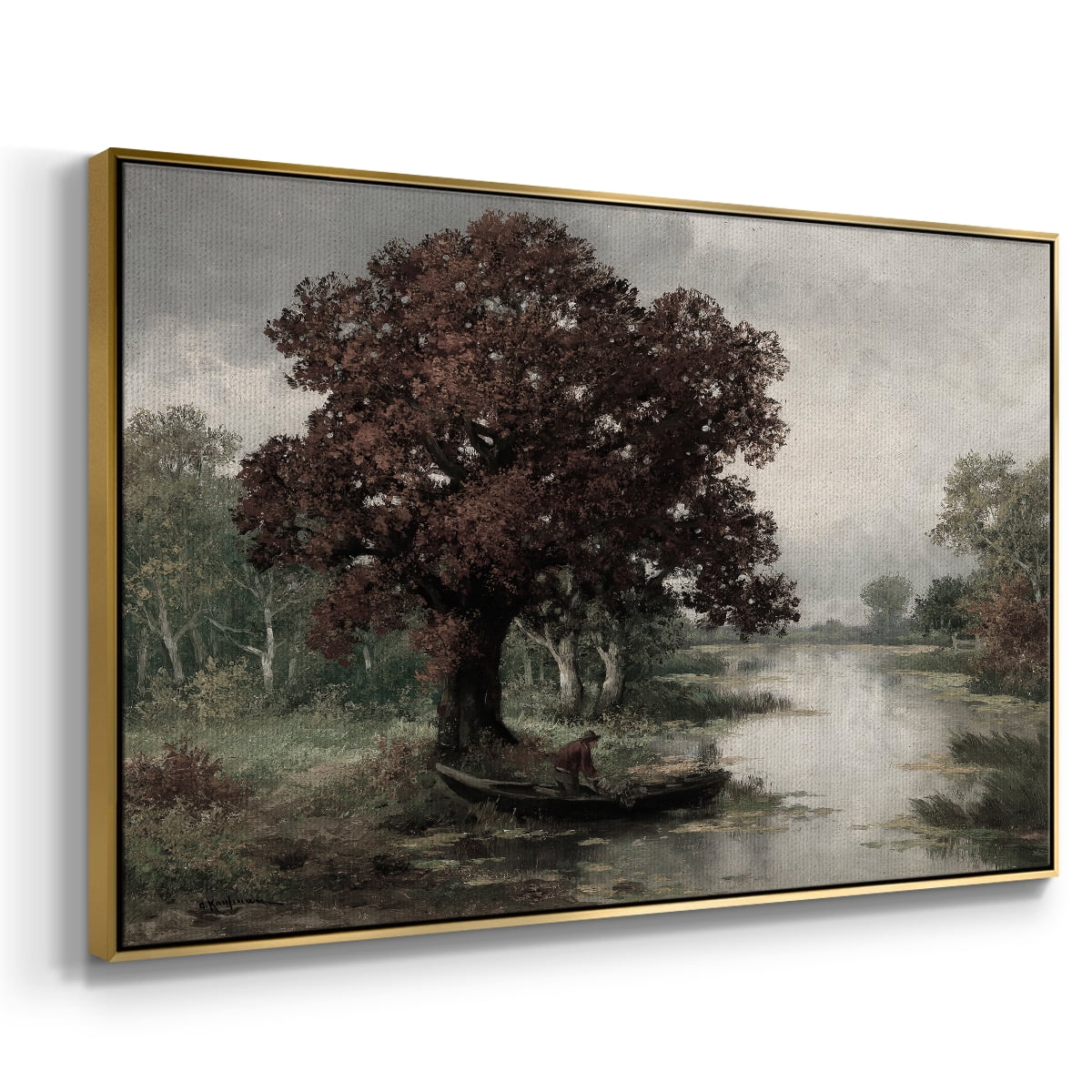 Vintage Landscape-CCCLV By Wexford Home Framed in Gold Wood Gallery Wrapped Canvas 27 in. x 41 in.