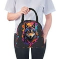 thumbnail image 6 of Fotbe Colorful Wolf Head Pattern Lunch Bag, Insulated Lunch Box, Small Leakproof Cooler Food Lunch Containers Reusable High Capacity Lunch Tote Bags for Work, Travel, Outdoor, 6 of 6
