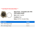 thumbnail image 2 of Water Pump - Compatible with 1998 - 2004 Dodge Intrepid 1999 2000 2001 2002 2003, 2 of 2