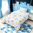 thumbnail image 2 of meiyoeat Cartoon Softball Glove Twin Comforter Sets for Girls, Kawaii Blue Bow Stars Bedding Set, Star Reversible, 2 Pieces, 1 Comforter and 1 Pillowcase, 2 of 6