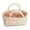Beige, variant on Yucurem Boho Fabric Storage Basket with Handles, Portable Quilted Baskets for Storages, Foldable Floral Laundry Organizer Bin for Home Picnic Shopping Travel, 8.66" x 4.72" x 4.72"