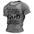 thumbnail image 3 of Mens T Shirts Easter Letter Print Short Sleeve Crew Neck Top Comfort Breathable Mens Casual Shirts Grey S, 3 of 3