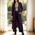 thumbnail image 2 of Ghalytn Women's Open Front Maxi Cardigan Long Sleeve Duster Coat with Pockets and Side Slits Casual Layering Outerwear, 2 of 6