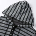thumbnail image 4 of Men's Hoodies Long Sleeve Shirts Oversized Striped Color Block Hoodies Sweatshirt with Drawstring Loose Sportswear Tops Warm Basic Sweatshirt Casual Side Splits Pullover, 4 of 4