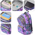 thumbnail image 3 of Butterfly and Blue Purple Pattern Backpack for School, Cute School Bag with Adjustable Shoulder Straps and Padded Back, 16.9"x12.6"x5.9", 3 of 4