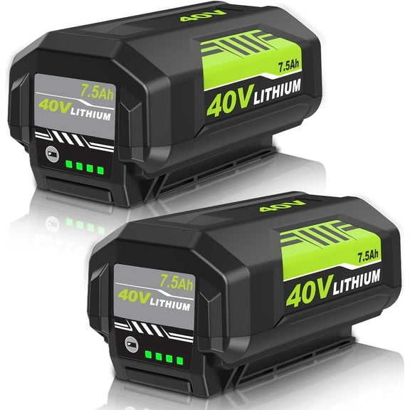 2 Pack 40 Volt 7500mAh OP40601 Battery Replacement for Ryobi 40V Batteries Compatible with Ryobi 40V Lithium ion Battery OP4026 OP40602 OP4050A OP4040 OP4030 OP4050