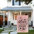 thumbnail image 5 of We Love Because He First Loved Us Garden Flag, Double Sided Yard Outdoor Farmhouse Lawn Porch Decor, Bible Verse Christian Gifts for Women Coworker Sister BFF Family, Wedding Sayings Gifts, 5 of 6
