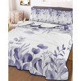 thumbnail image 2 of Quilts King Size, Purple Eucalyptus Soft Comforter Bedding Set for Bed, Spring Summer Farmhouse Leaves Watercolor Lightweight Quilted Bedspread with Pillow Cover(2 Pieces) for All Season, 96x106 Inch, 2 of 6
