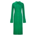 thumbnail image 4 of Lilgiuy Women's Autumn Long Sleeve V Neck Long Button Flare Sleeve Sweater Dress Green 2022 Fall Winter, 4 of 4