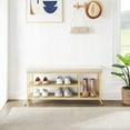 thumbnail image 4 of Shoe Storage Bench with Seat Cushion, Entryway Shoe Rack Bench 2 Tier Shoe Storage Shelf, 4 of 8