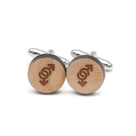 Symbol Cufflinks Cufflinks - Gay Symbol Cufflinks, Wood Cufflinks Hand Made in the USA