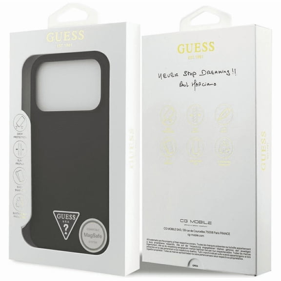 Guess Silicone Triangle Logo Case with MagSafe for iPhone 17 Pro Max 6.9" Black - GUHMP17XSCTRLMK