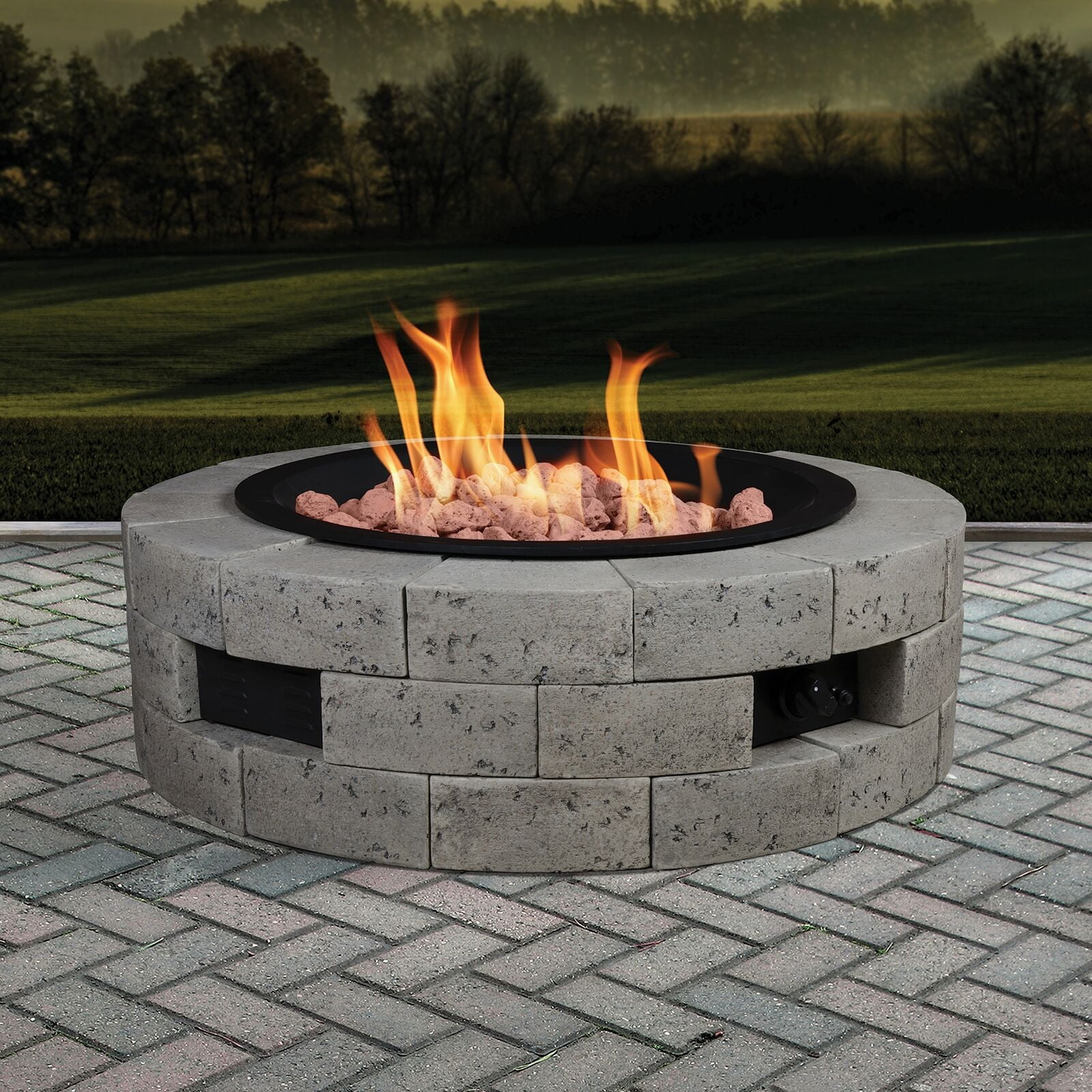 Decorative Round Gas Smokeless Fire Pit, Sears Gas Fire Pit