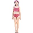 thumbnail image 4 of 3Pcs Mermaid Tails compatible Swimming compatible Girls Swimsuit Princess Bikini Costume Bathing Suits Set compatible Kids Gift_Gift Of G, 4 of 5