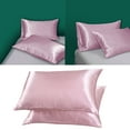 thumbnail image 2 of Godom 2Pcs Homeware Silk Pillow Cases Silk Double Pillowcase, Pink, 2 of 6